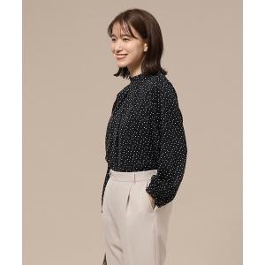 ブラウス シャツ 「S-3L/通勤/セレモニーにも」プチハイネック フリルブラウス「CIRCRIC」 レディース