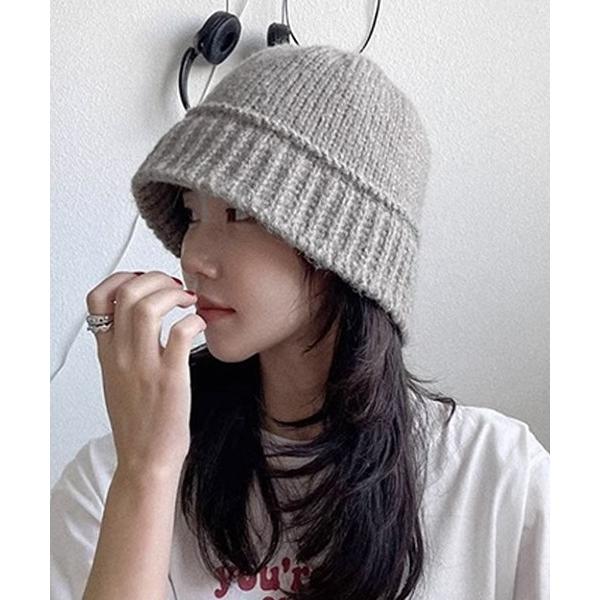 帽子 ハット knit bigsize bucket hat/ニットバケットハット ビックサイズバケ...