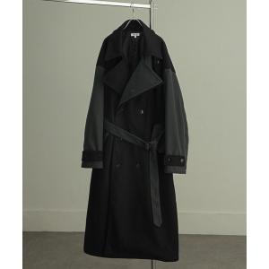 ステンカラーコート コート スタンドカラー配色 ステンカラーコート メンズ レディース