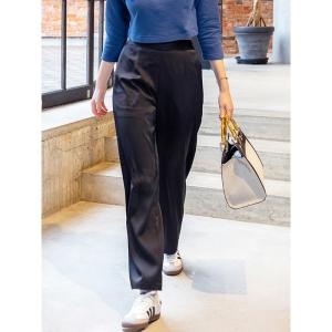 パンツ サテンストレートパンツ レディース
