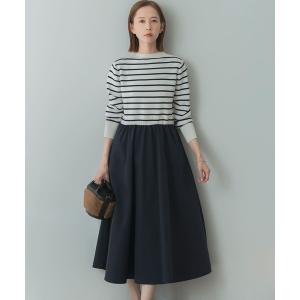 ワンピース 「WEB限定」ボーダーニットドッキングフレアワンピース レディース