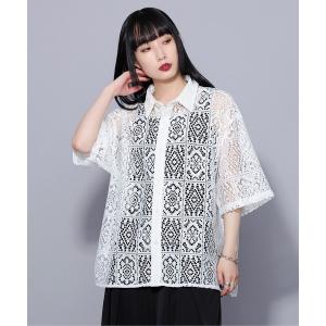 メンズ 「Ellno Loset」 半袖シャツ LARGE オフホワイト