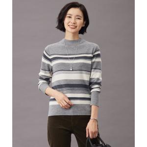 ニット セーター 「洗える」MULTI PITCH STRIPE ボーダー レディース