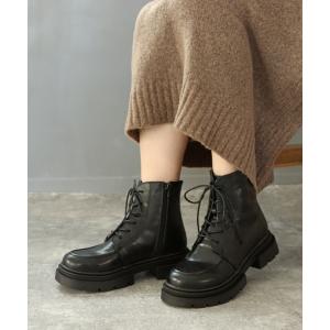 ブーツ 厚底ブーツ / レースアップショートブーツ レディース
