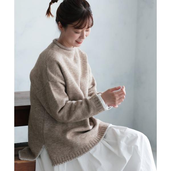 ニット セーター ひょっこり遊びにやってきた、わたげウサギみたいなニット レディース