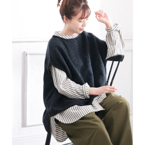 ベスト ジレ ニット嫌いがつくった、四角いハンサムニット レディース