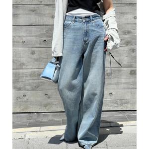 ジーンズ デニム デニムパンツ ハイウエスト ルーズワイドデニム chw23a043 レディース メンズ