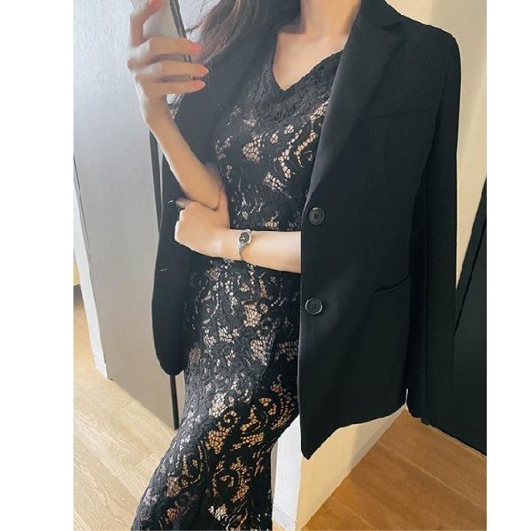 ドレス ストレッチレースマーメイドラインドレス