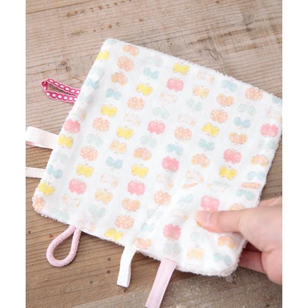 ハンカチ COCOWALK:ニギニギハンカチ(リボンチョウチョ) キッズ 子供 男の子 女の子