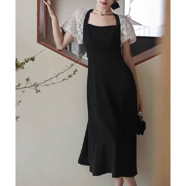 ワンピース SALE  バルーンスリーブ切り替えドレス