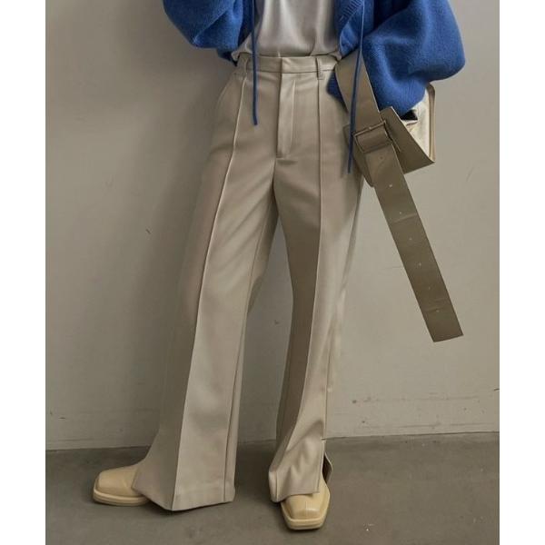 パンツ PIN TUCK SYNTHETIC LEATHER PANTS レディース