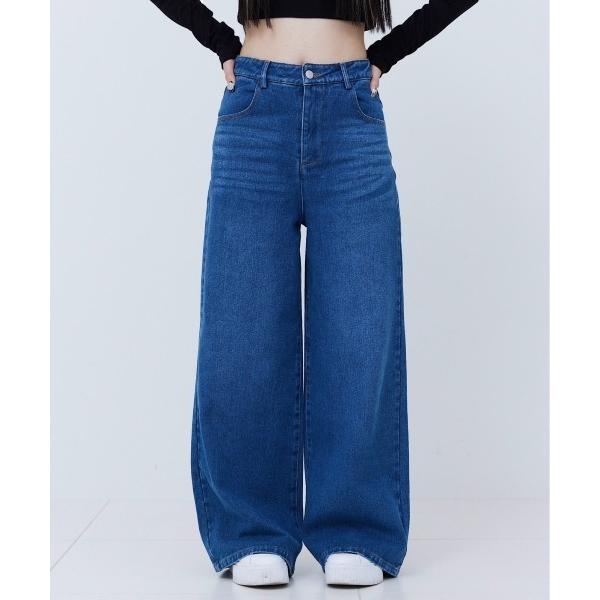 ジーンズ デニム デニムパンツ ワイドストレートデニム レディース