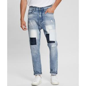 メンズ パンツ デニム ジーンズ Eco Patchwork Relaxed Tapered Cropped Jeans｜zozo