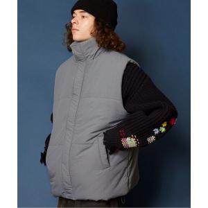 ダウンベスト ベスト ボリュームハイネック撥水ナイロンパテッドベスト メンズ レディース