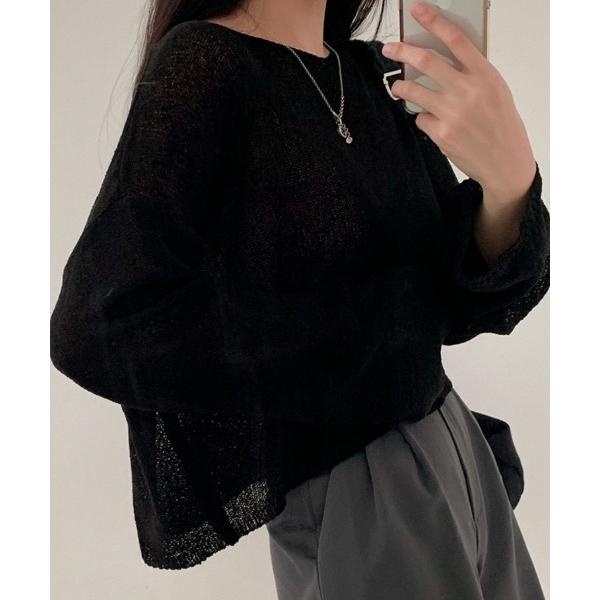 ニット セーター シースルーメロウニット レディース