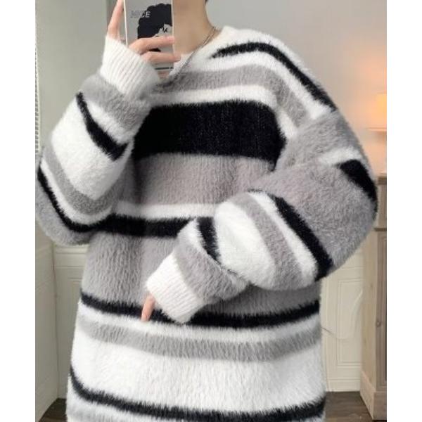 セーター ニット シャギーボーダーニット メンズ