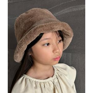 帽子 ハット キッズ 「KIDS」フェイクファーバケットハット