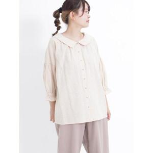 シャツ ブラウス ギャザー羽織り8分袖ブラウス