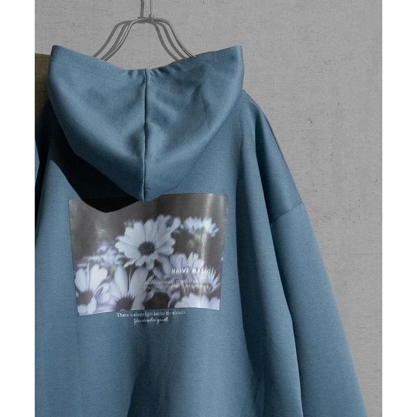 パーカー 「a」シルクタッチダンボールニット バックフォトプリント HOODIE メンズ レディース