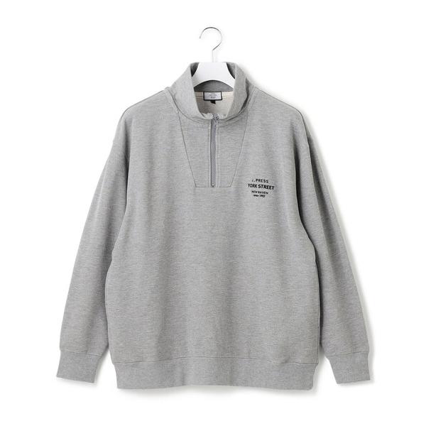 トレーナー スウェット 「UNISEX」ワンポイントロゴ刺繍ハーフジッププルオーバー メンズ