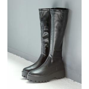 ブーツ 厚底ブーツ/ストレッチロングブーツ レディース