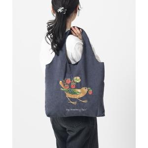 トートバッグ ウィリアムモリス柄 刺繍 コーデュロイ トートバッグ レディース メンズ