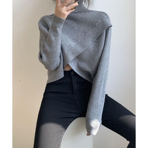 ニット セーター クロスデザインニット レディース