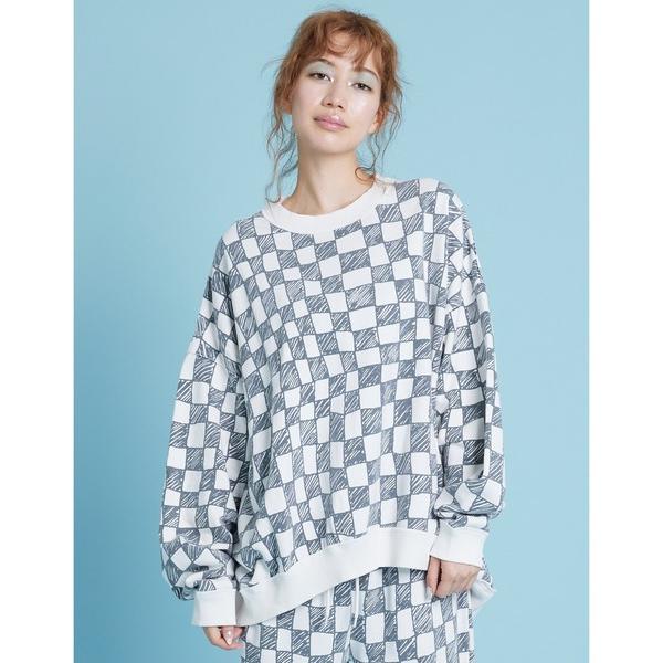 トレーナー スウェット 「Little sunny bite」Checker sweat top レ...