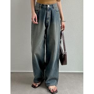 ジーンズ デニム デニムパンツ 「低身長/高身長/大きいサイズ有」「2024 SUMMER COLLECTION」コットンデニムルーズワイドパンツ