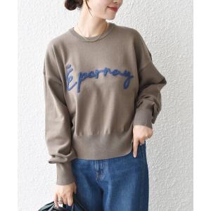 ニット 「WEB限定」「手洗い可能」サガラ 刺繍 ロゴ ニット レディース