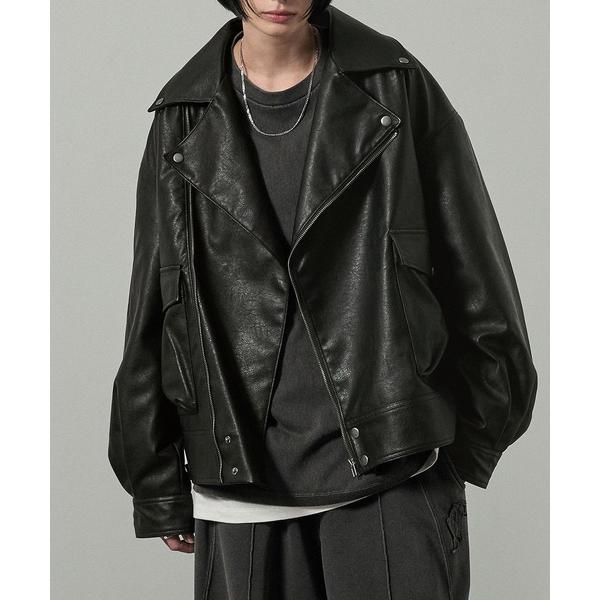 革ジャン ライダース 「Alfred Alex」オーバーサイズダブルライダースジャケット メンズ レ...