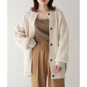 カーディガン  「HER CLOSET」シャギーニットカーディガン SHAGGY KNIT CARDIGAN レディース
