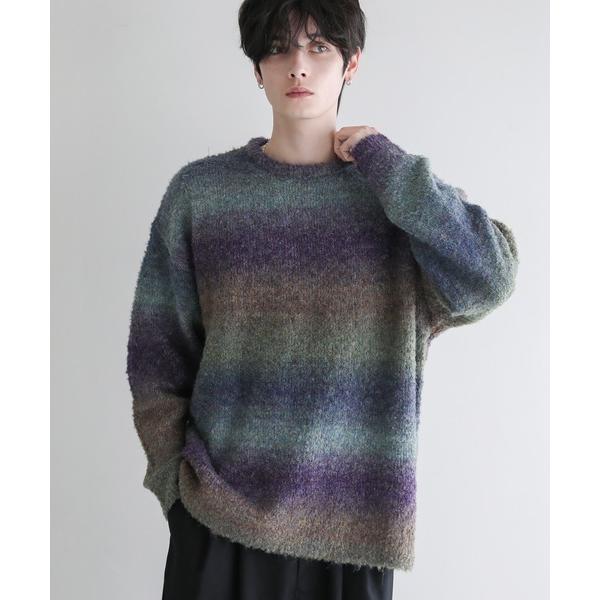セーター ニット グラデーションブークレ天竺編みニット メンズ レディース