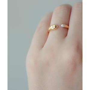 指輪 レディース 金属アレルギー対応 サージカルステンレス Side Pearl Ringの商品画像