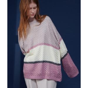 ニット MULTI BORDER MESH KNIT / マルチボーダーメッシュニット