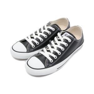 メンズ スニーカー converse コンバース LEATHER ALL STAR OX レザー オールスター オックス BLACK｜zozo