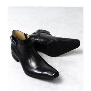 シューズ ドレスシューズ バッファローカーフ　スクエアトゥドレスブーツ