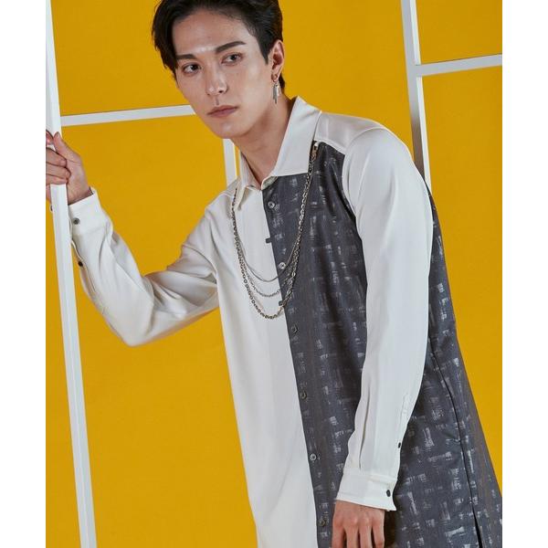 シャツ 「NO ID.」Changing Chain Long Shirt / チェンジング チェー...