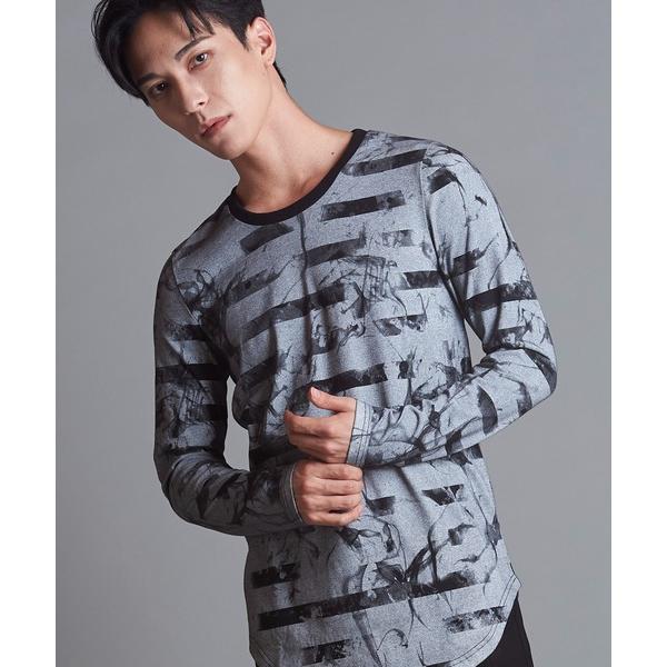 tシャツ 「NO ID.」Smoke Border Round Long T-Shirt / スモー...