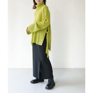 ニット セーター  「HER CLOSET」サイドスリットワイドタートルネックニット SIDE SLIT WIDE TURTLENECK KNIT レ
