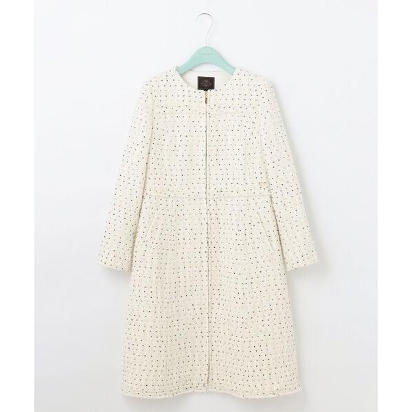 ノーカラーコート コート SWEET TWINKLE ツイードコート レディース