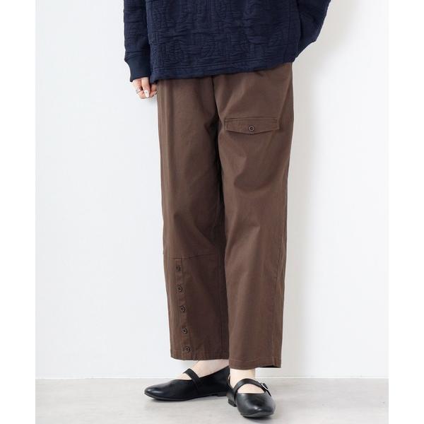 スマホショルダー パンツ EMAGO ロゴボタンテーパードパンツ レディース