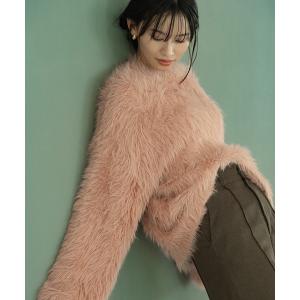 ニット セーター 限定展開　フェザーヤーン シャギー ニットプルオーバー レディース