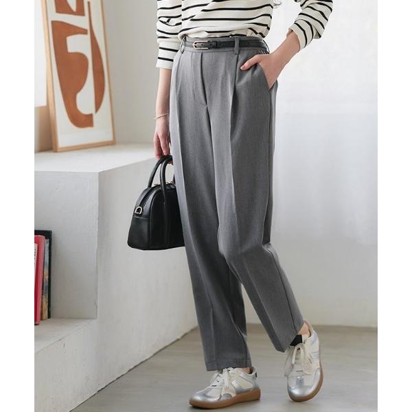 スラックス パンツ 高見えゆるテーパードパンツ レディース