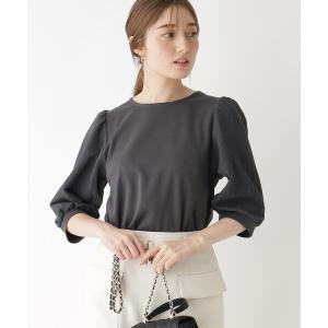 tシャツ Tシャツ レディース 異素材ボリュームスリーブトップス/シアー「洗濯機洗い可」