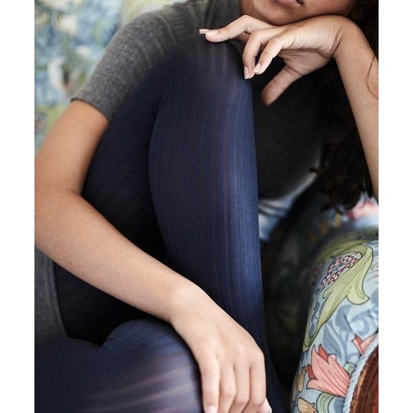 タイツ Alma Rib Tights Navy レディース