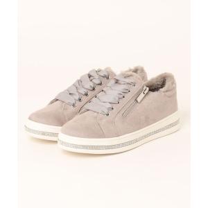 スニーカー レースアップボアスニーカー レディース