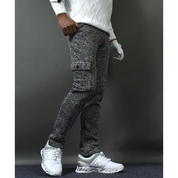 ゴルフ 防寒スライバーニット カーゴ タイプ テーパード ゴルフウェアパンツ メンズ