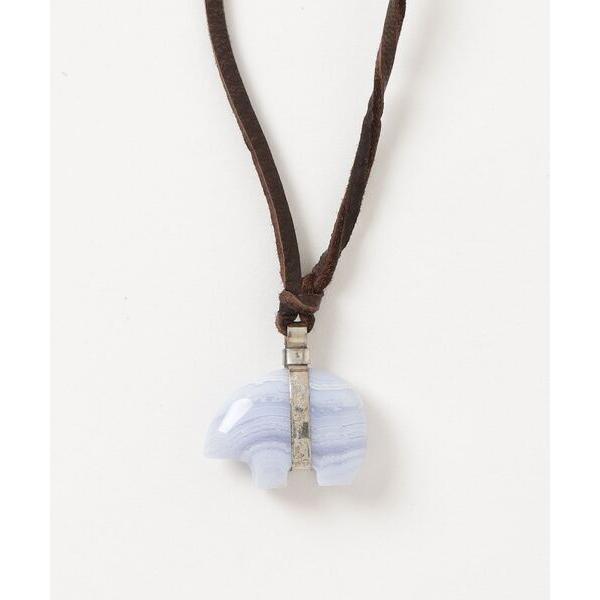 ネックレス 「LAST HEAVEN」天然石ベアー ディアスキン レザーネックレス　チョーカー レデ...