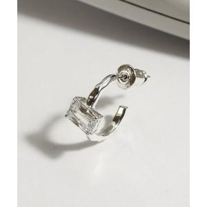 e.m.（イーエム） ピアス SILVER925ペアシェイプジルコニアフープ
